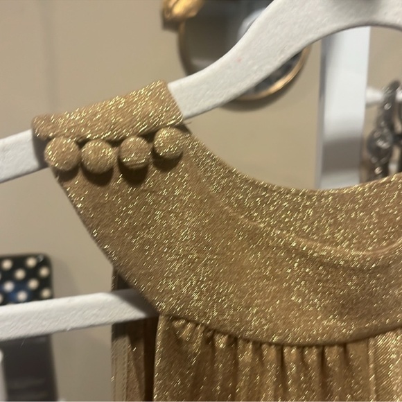 Free People Pleated Love Mini Dress Gold/Brown Size Small NWT - Picture 10 of 10